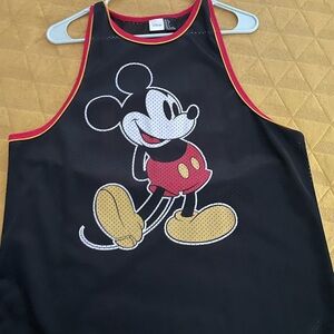 Disney Black Tank Top with Mickey Mouse and Red Yellow Accents